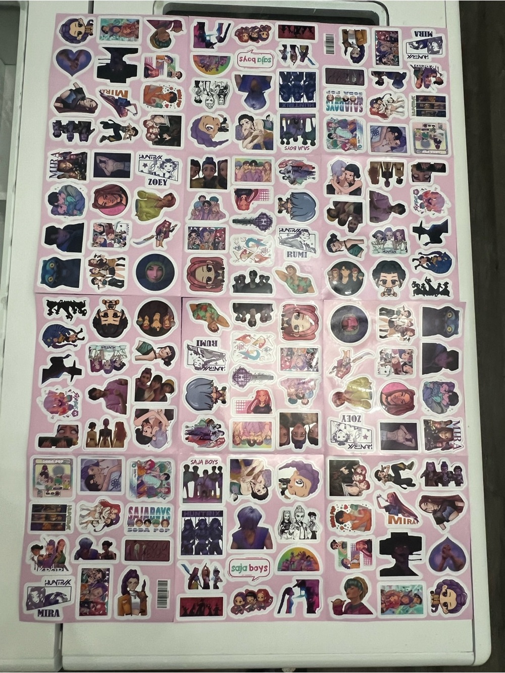 K Pop Purple Character Sticker Sheet for Kids - Assorted Designs